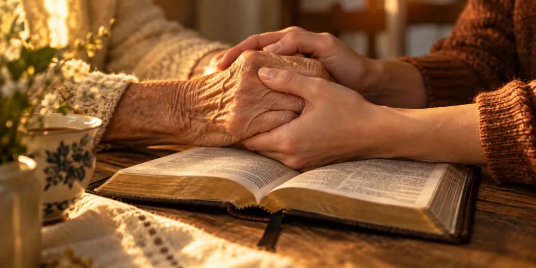 Two generations of hands held together