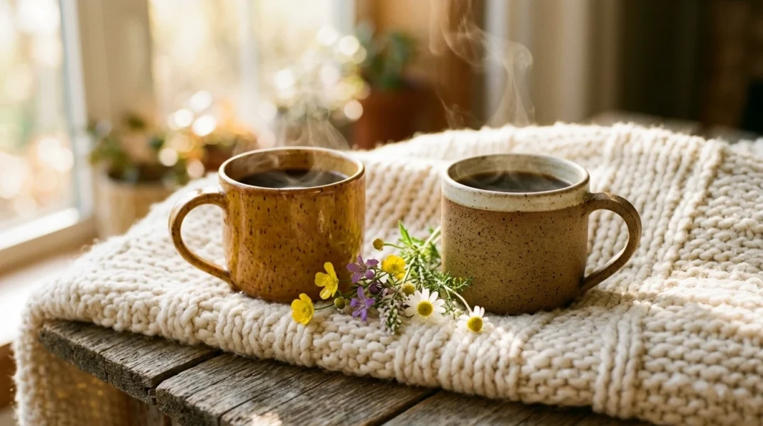 Friends sharing a peaceful Sunday morning together